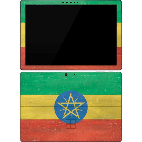 Ethiopia Flag Distressed Surface Pro 7 Skin